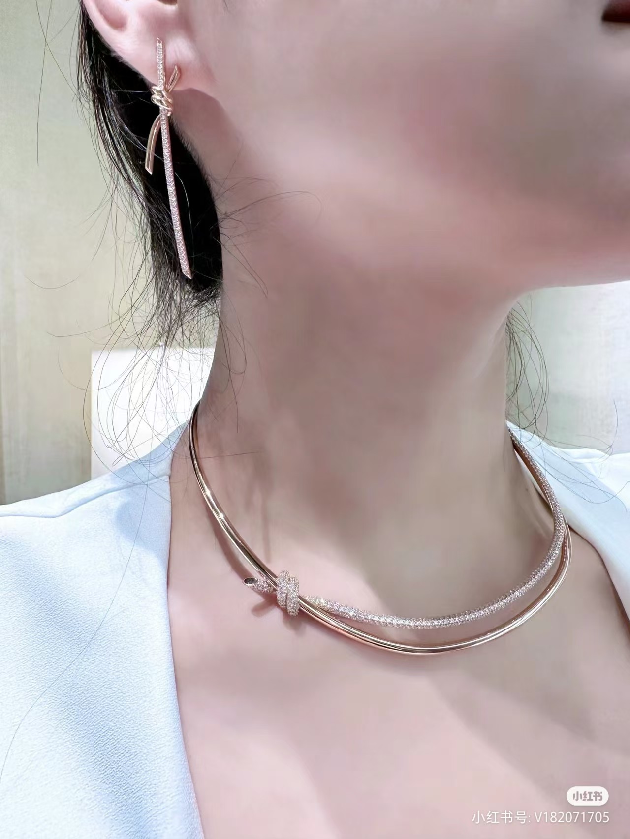 Buy replica Tiffany Knot Double Row Hinged Necklace and replica jewelry from PICKS Jewelry