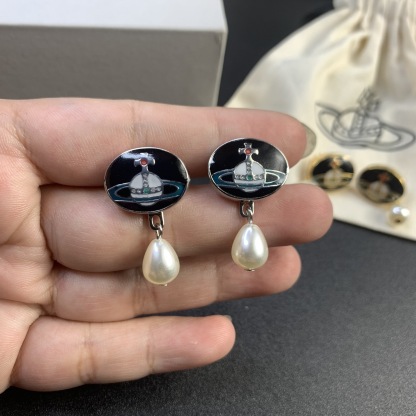 Buy replica Vivienne Westwood Enamel Detachable  Teardrop Pearl Earrings and replica jewelry from PICKS Jewelry
