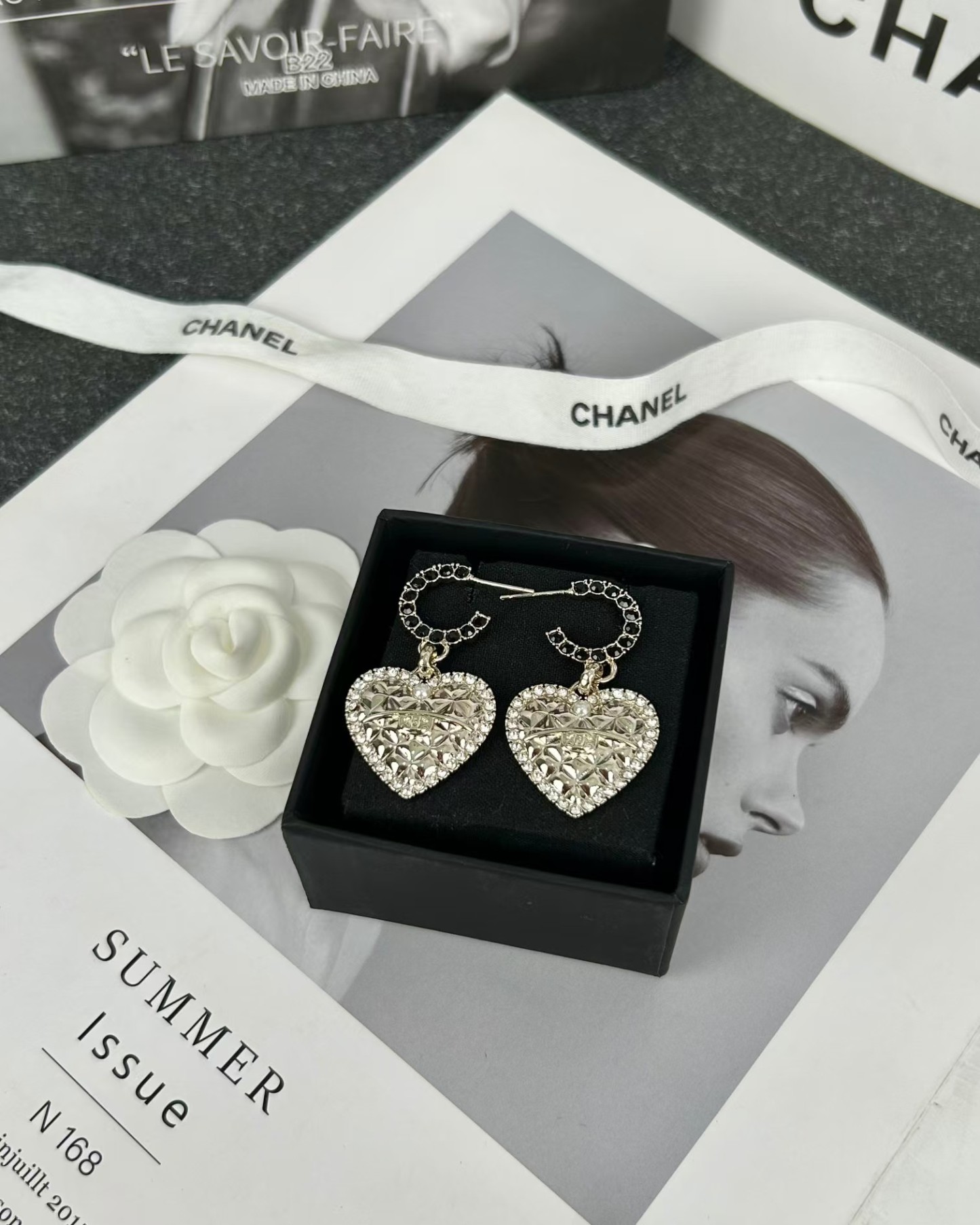 Buy replica Chanel Hoop with Heart Dangle Earrings and replica jewelry from PICKS Jewelry