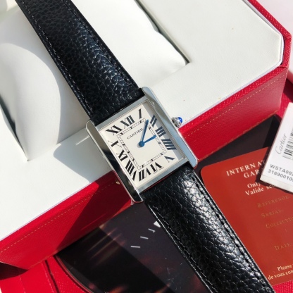 Buy replica Cartier Classic Tank Series Calf Leather Strap Women Watch and replica jewelry from PICKS Jewelry