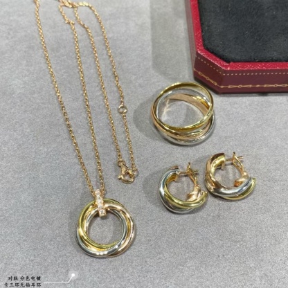 Buy replica Cartier Three Colors Metal Hoop Earrings and replica jewelry from PICKS Jewelry