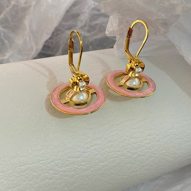 Buy replica Vivienne Westwood Enamel Saturn Pearl Earrings and replica jewelry from PICKS Jewelry