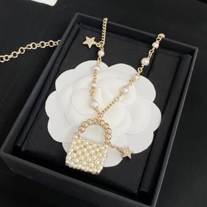 Buy replica Chanel Pearl Bag Pendant Necklace and replica jewelry from PICKS Jewelry