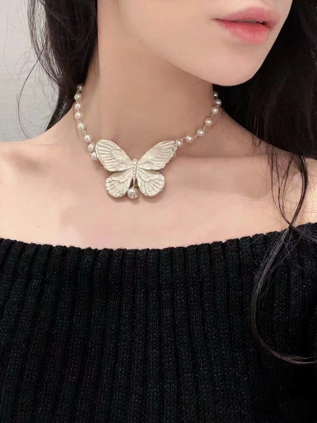 Buy replica Dior Butterfly Pearl Necklace and replica jewelry from PICKS Jewelry