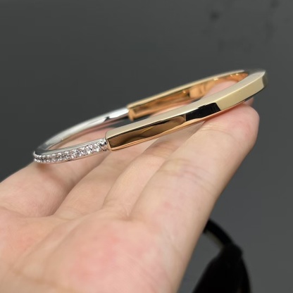 Buy replica Tiffany Lock Bangle Half Pavé Diamonds and replica jewelry from PICKS Jewelry