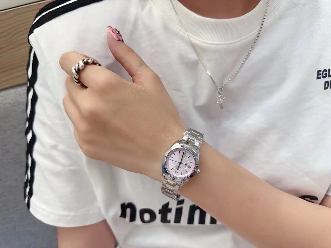 Buy replica Vivienne Westwood Light Pink Dial Saturn Watch - 28MM and replica jewelry from PICKS Jewelry