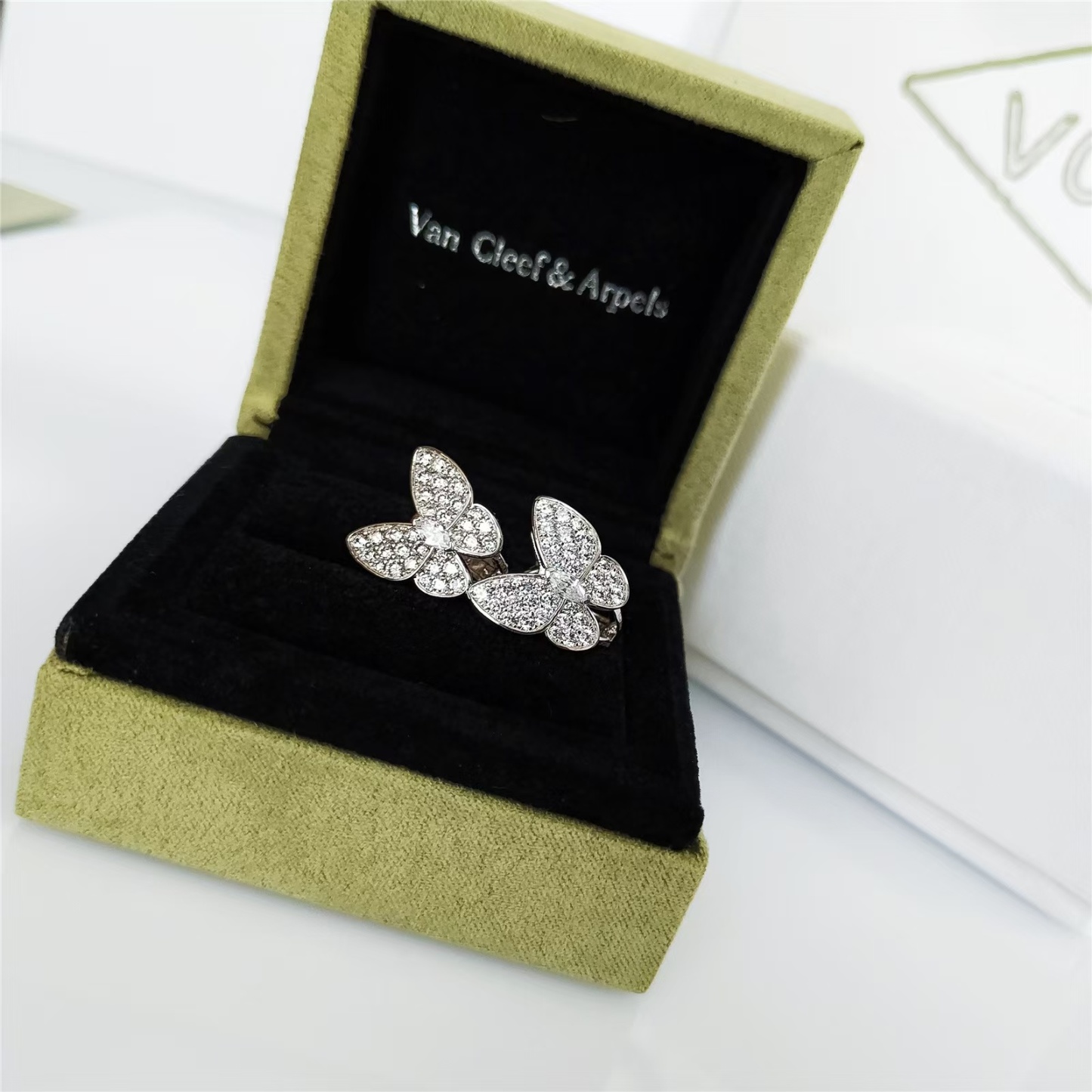 Buy replica Van Cleef & Arpels Two Butterfly Earrings and replica jewelry from PICKS Jewelry