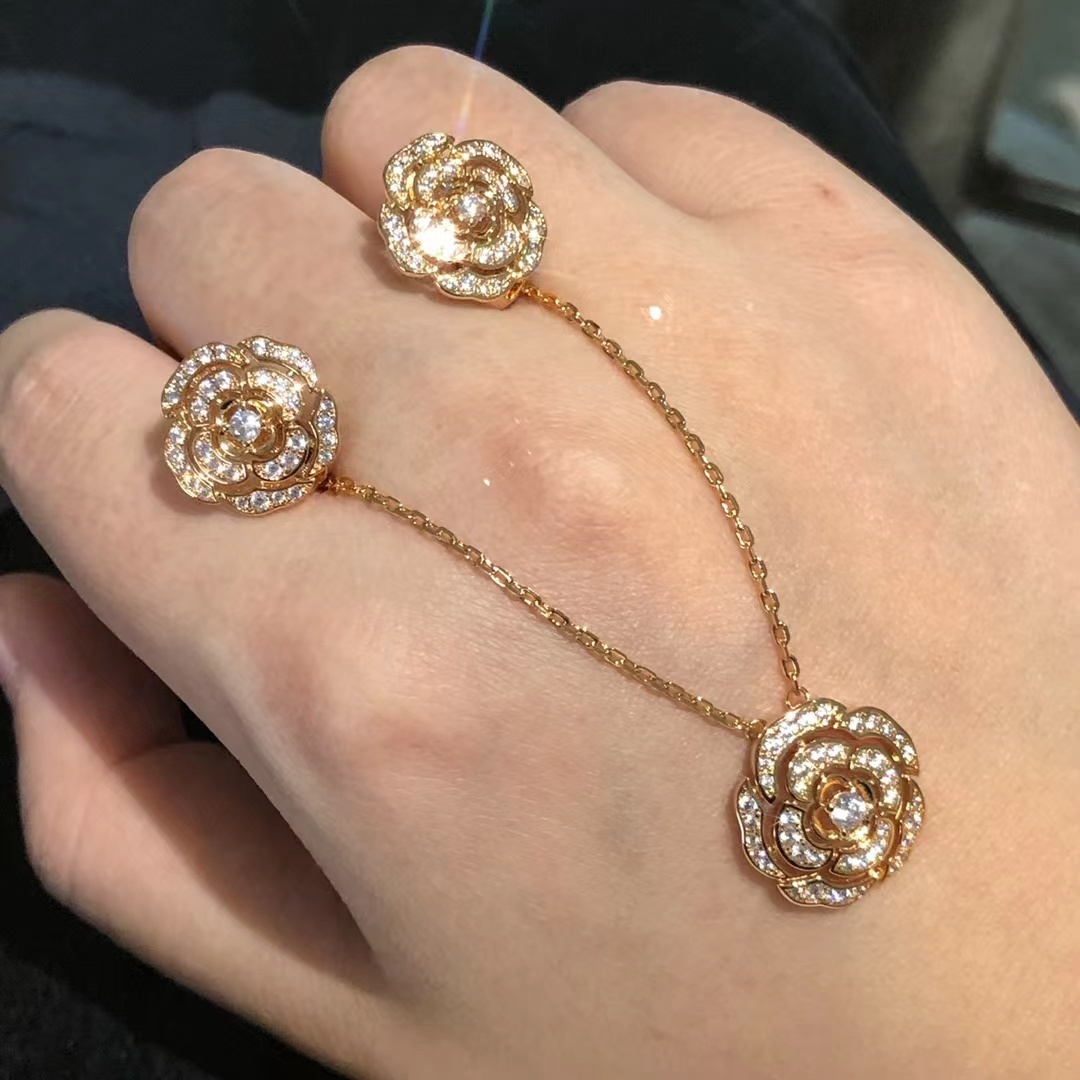 Buy replica Chanel Diamond Camellia Flower Pendant Necklace and replica jewelry from PICKS Jewelry
