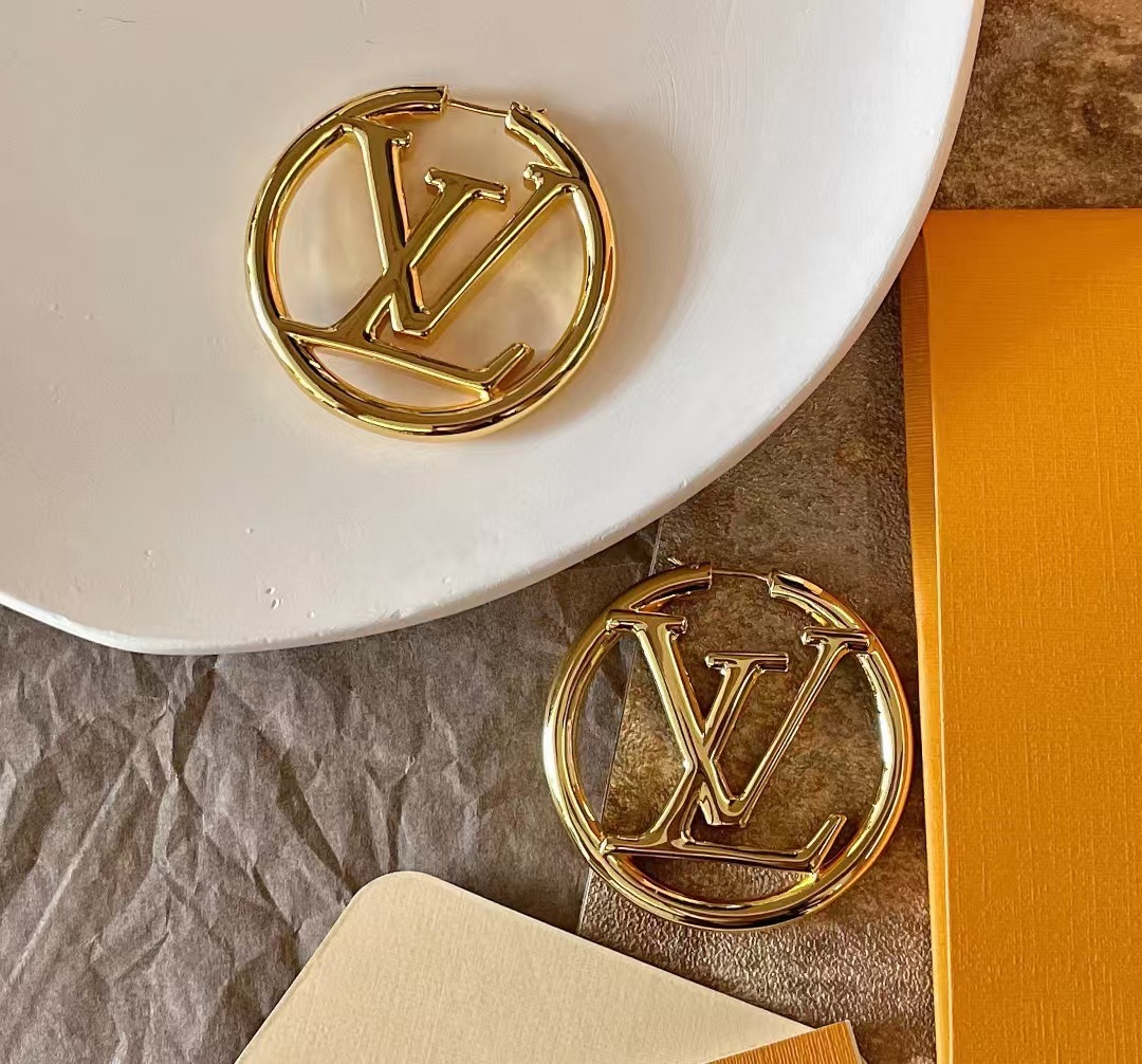 Buy replica Louis Vuitton Large Hollow Round LV Letter Earrings and replica jewelry from PICKS Jewelry
