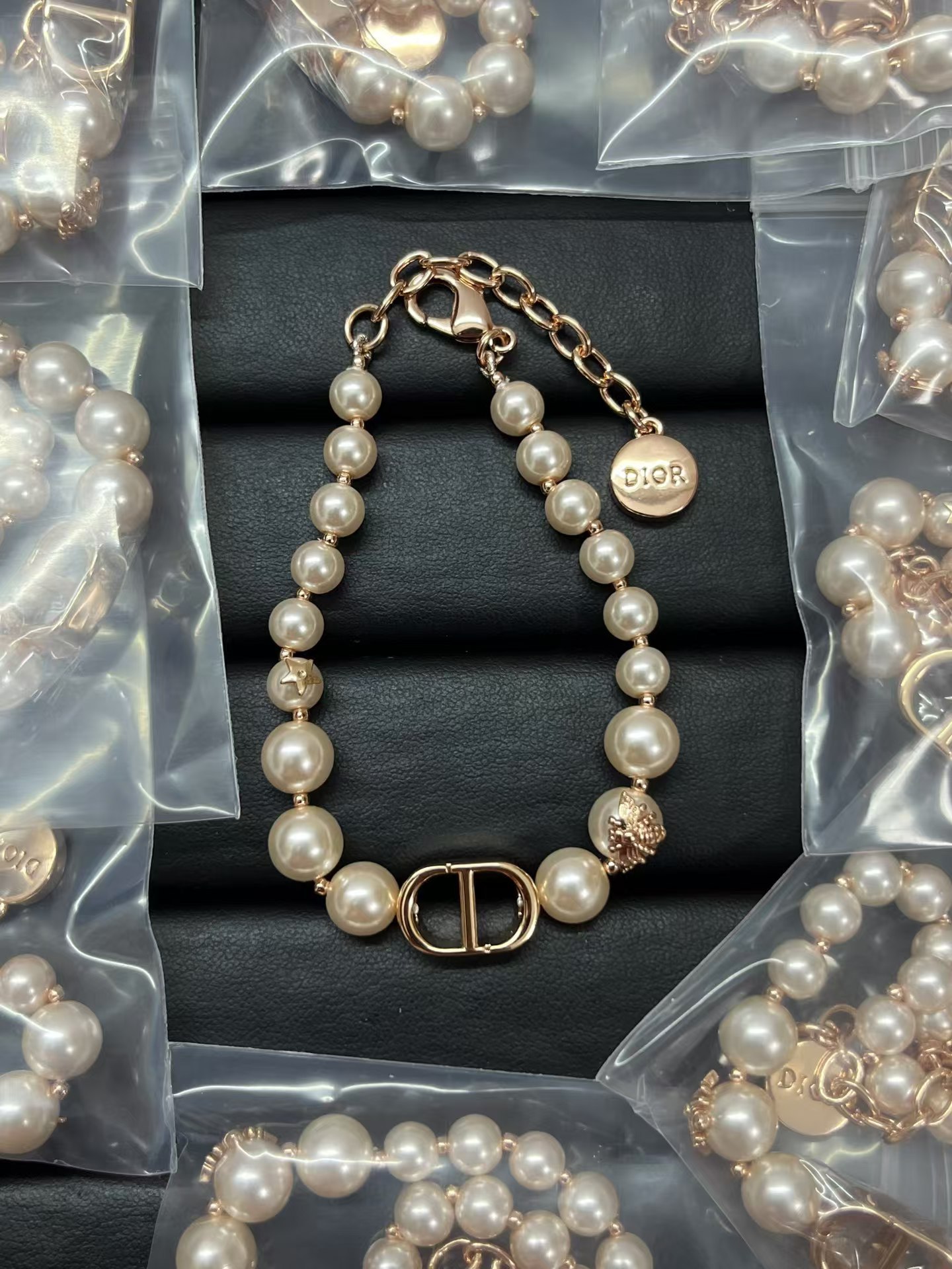 Buy replica Dior Rose Gold Vintage Pearl Bracelet and replica jewelry from PICKS Jewelry