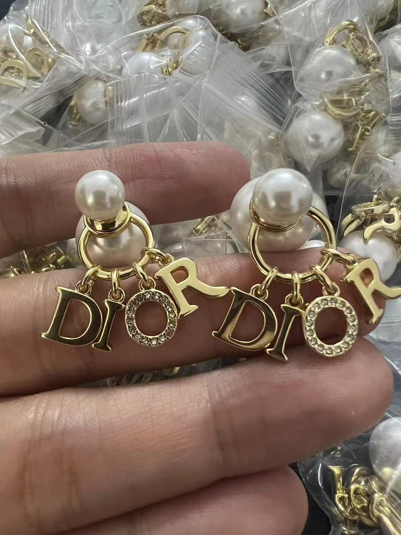 Buy replica Dior Letter Pearl Earrings and replica jewelry from PICKS Jewelry