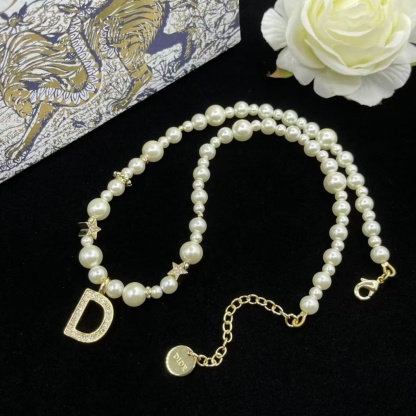Buy replica Dior Letter D Pendant Pearl Necklace and replica jewelry from PICKS Jewelry
