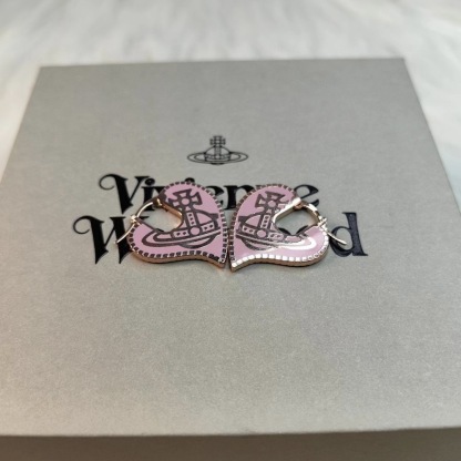 Buy replica Vivienne Westwood Personality Pink Love Heart Earrings and replica jewelry from PICKS Jewelry
