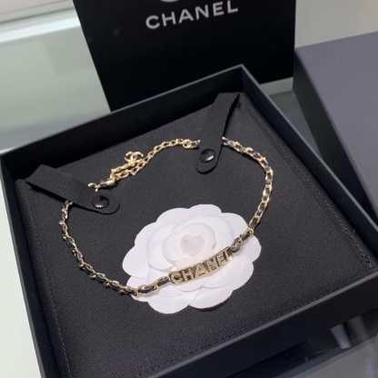 Buy replica Chanel Leather Cuban Chain Choker Necklace and replica jewelry from PICKS Jewelry