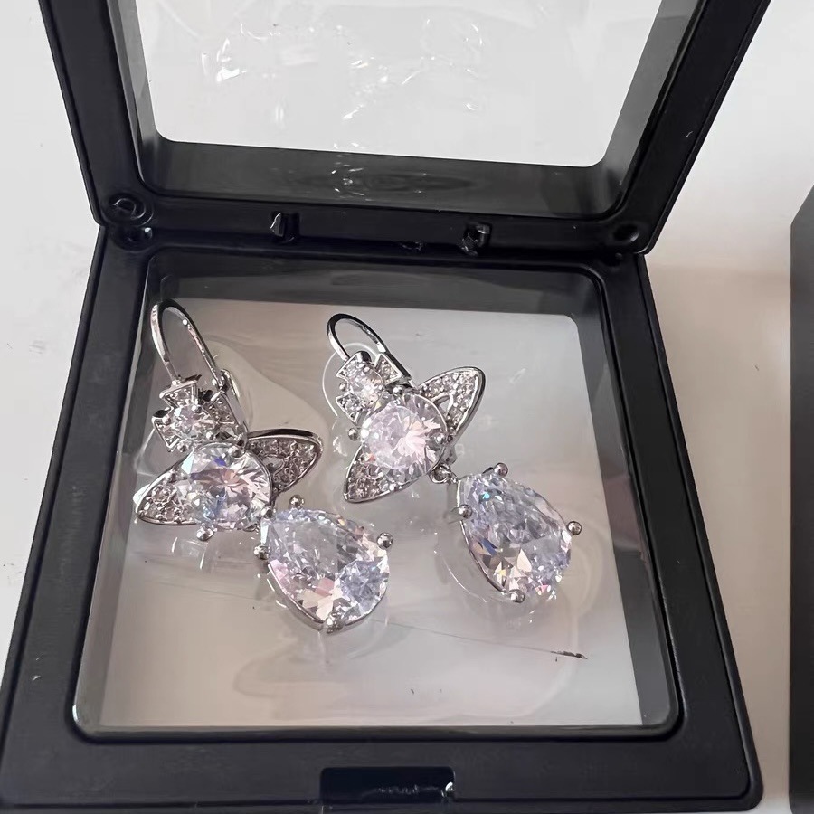 Buy replica Vivienne Westwood Luxury Colorful Diamond Teardrop Earrings and replica jewelry from PICKS Jewelry
