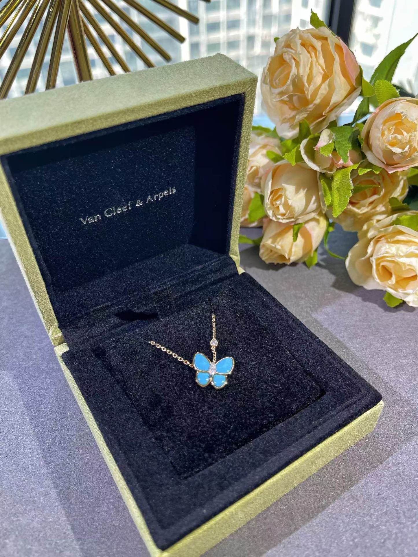 Buy replica Van Cleef & Arpels Two Butterfly Pendant Necklace and replica jewelry from PICKS Jewelry