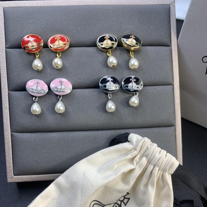 Buy replica Vivienne Westwood Enamel Detachable  Teardrop Pearl Earrings and replica jewelry from PICKS Jewelry
