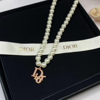 Buy replica Dior Letters Pendant Pearl Necklace and replica jewelry from PICKS Jewelry