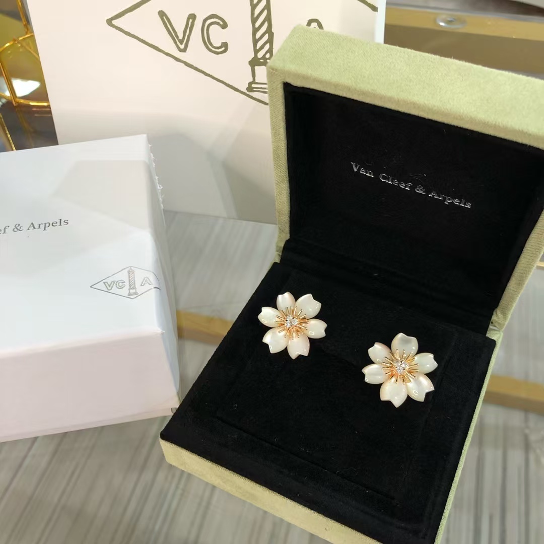 Buy replica Van Cleef & Arpels Rose de Noël Christmas Earrings and replica jewelry from PICKS Jewelry