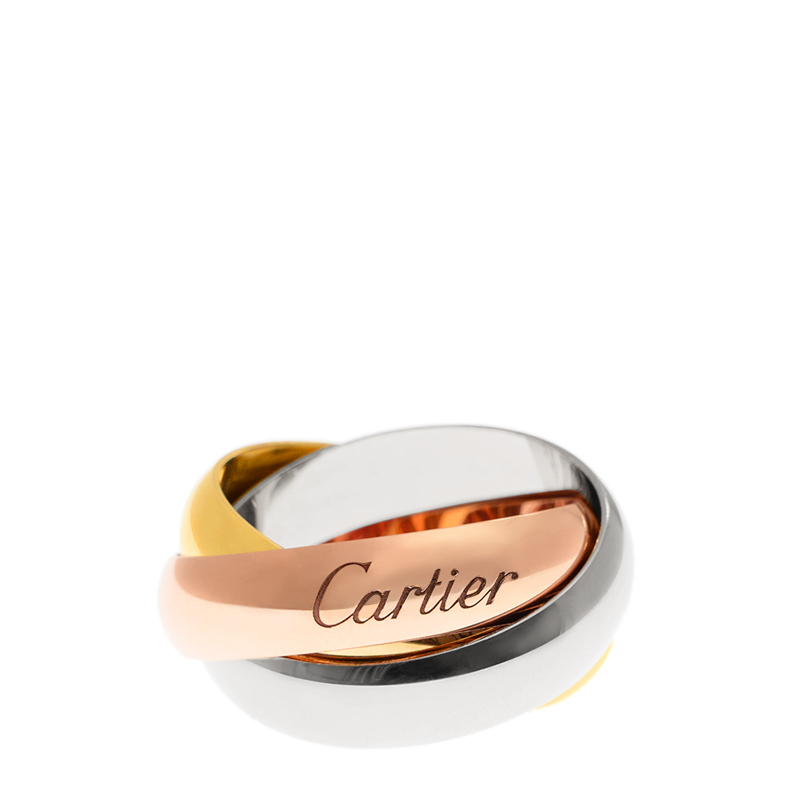 NEW CARTIER TRINITY RING B4052854 18kt ROSE GOLD & WHITE GOLD & YELLOW GOLD PINK GOLD/SILVER - picksjewelry.com