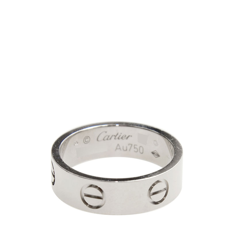 NEW CARTIER LOVE RING B4084761 18kt WHITE GOLD SILVER - picksjewelry.com