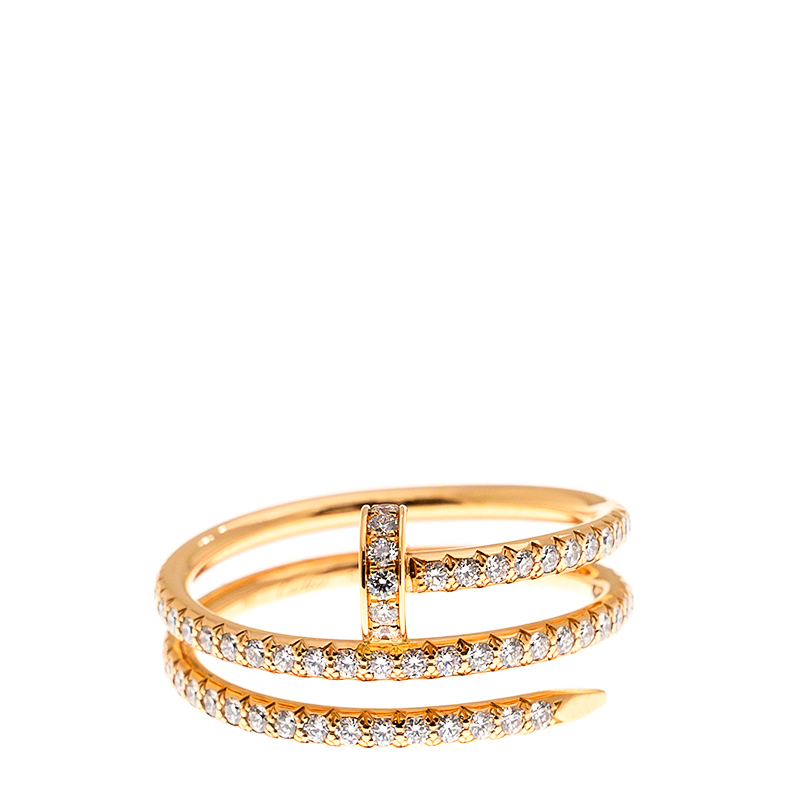 NEW CARTIER JUSTE UN CLOU RING B4210954 18kt ROSE GOLD & DIAMONDS PINK GOLD - picksjewelry.com