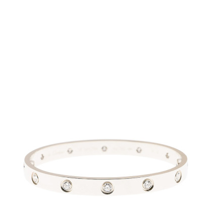 NEW CARTIER LOVE BRACELET B6040716 18kt WHITE GOLD & DIAMONDS  SILVER - picksjewelry.com