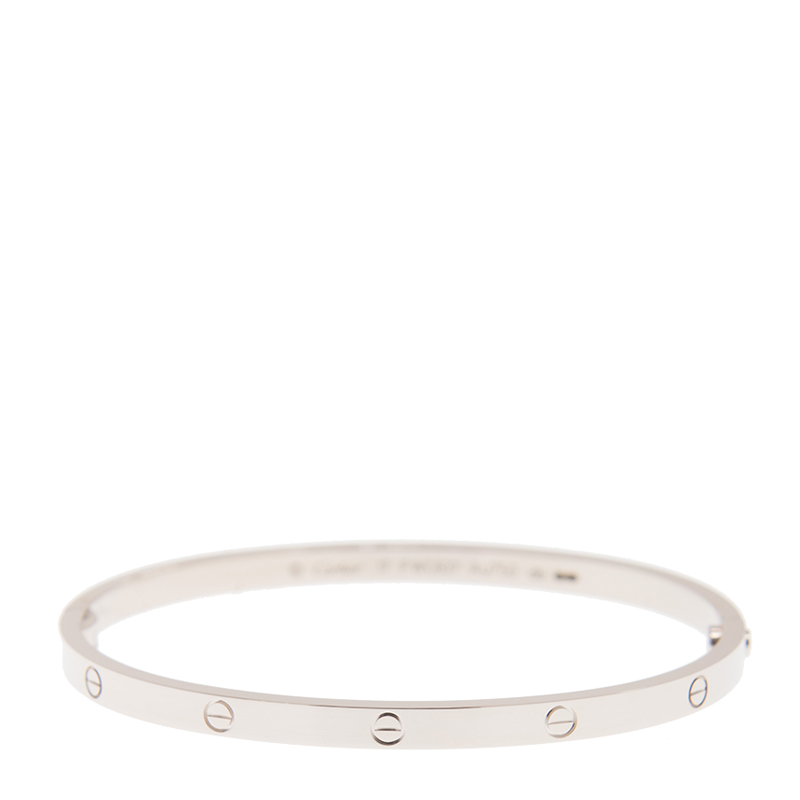 NEW CARTIER LOVE BRACELET B6047416 18kt WHITE GOLD  SILVER - picksjewelry.com