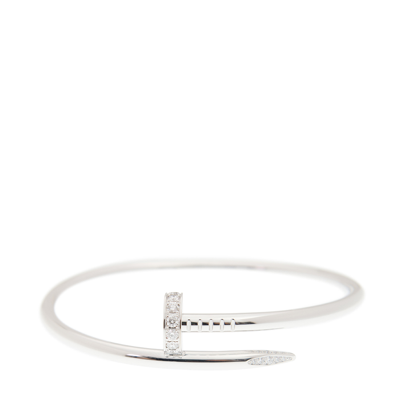 NEW CARTIER JUSTE UN CLOU BRACELET B6048716 18kt WHITE GOLD  SILVER - picksjewelry.com