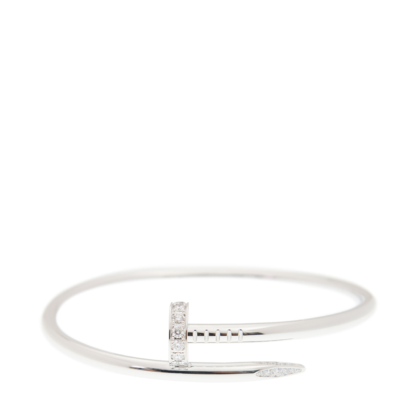 NEW CARTIER JUSTE UN CLOU BRACELET B6048716 18kt WHITE GOLD SILVER - picksjewelry.com
