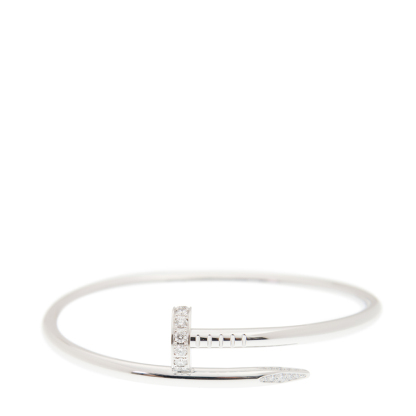 NEW CARTIER JUSTE UN CLOU BRACELET B6048716 18kt WHITE GOLD  SILVER - picksjewelry.com