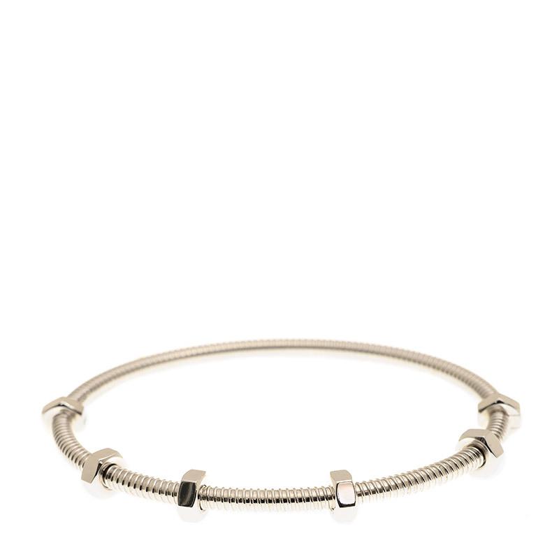 NEW CARTIER ECROU DE CARTIER BRACELER B6049618 18kt WHITE GOLD SILVER - picksjewelry.com