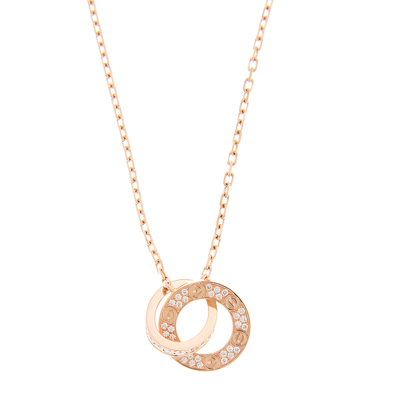 NEW CARTIER LOVE NECKLACE B7224528 PINK GOLD 18KT ROSE GOLD - picksjewelry.com