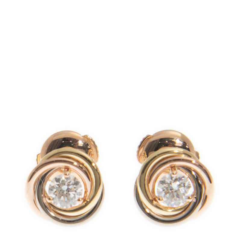NEW CARTIER TRINITY EARRING B8045300 18kt ROSE GOLD & WHITE GOLD & YELLOW GOLD PINK GOLD/SILVER - picksjewelry.com