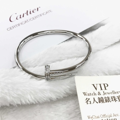 NEW CARTIER JUSTE UN CLOU BRACELET B6048716 18kt WHITE GOLD  SILVER - picksjewelry.com