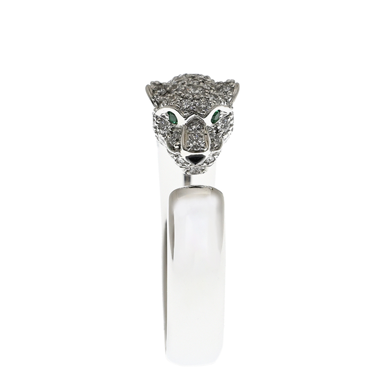 NEW CARTIER PANTHÈRE DE CARTIER RING N4765952 18kt WHITE GOLD & DIAMONDS SILVER - picksjewelry.com