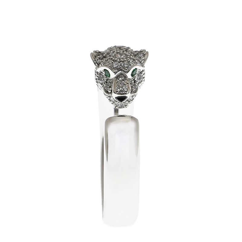 NEW CARTIER PANTHÈRE DE CARTIER RING N4765952 18kt WHITE GOLD & DIAMONDS SILVER - picksjewelry.com