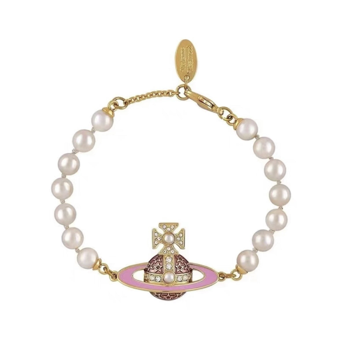 Buy replica Vivienne Westwood Enamel Diamond Saturn Bracelet and replica jewelry from PICKS Jewelry