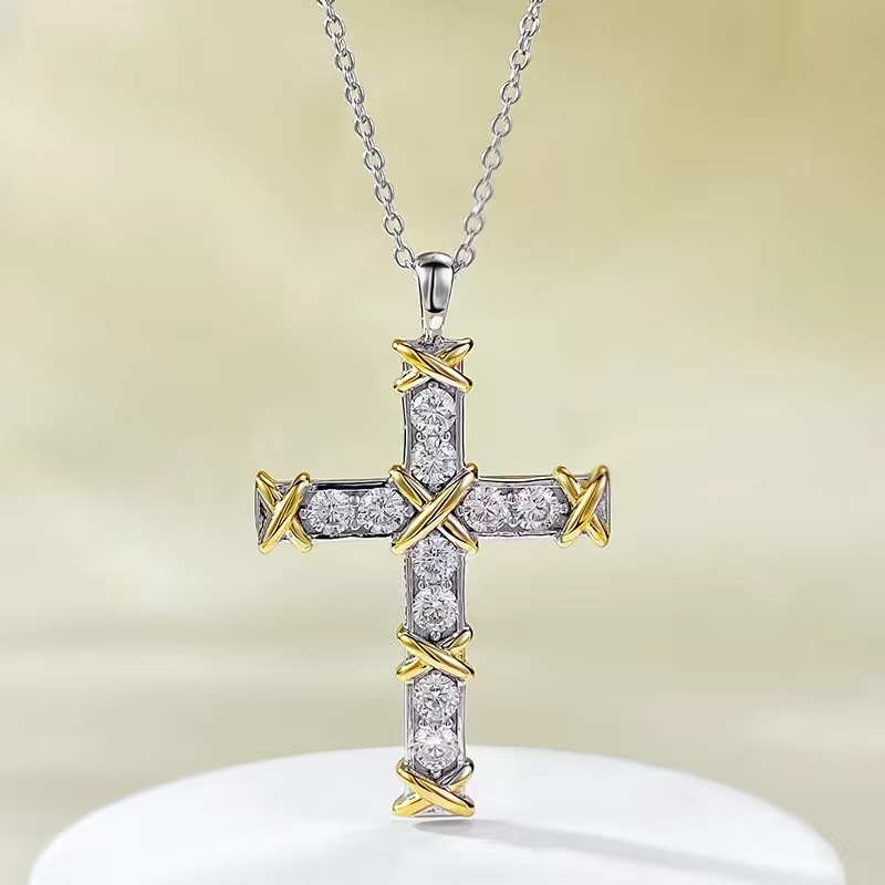 Buy replica Tiffany Ten Stone Cross Pendant with Diamonds and replica jewelry from PICKS Jewelry