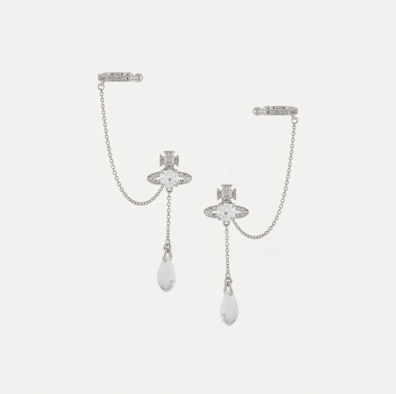 Buy replica Vivienne Westwood Climber Ear cuff Saturn Waterdrop Crystal Earrings and replica jewelry from PICKS Jewelry