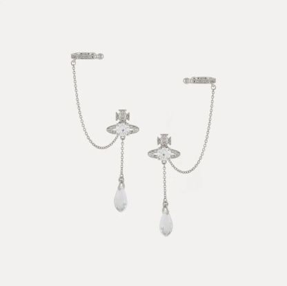 Buy replica Vivienne Westwood Climber Ear cuff Saturn Waterdrop Crystal Earrings and replica jewelry from PICKS Jewelry