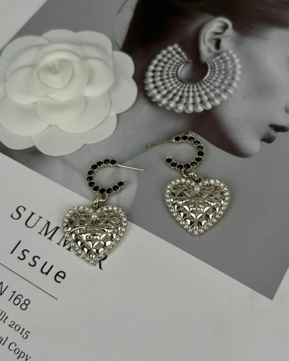 Buy replica Chanel Hoop with Heart Dangle Earrings and replica jewelry from PICKS Jewelry