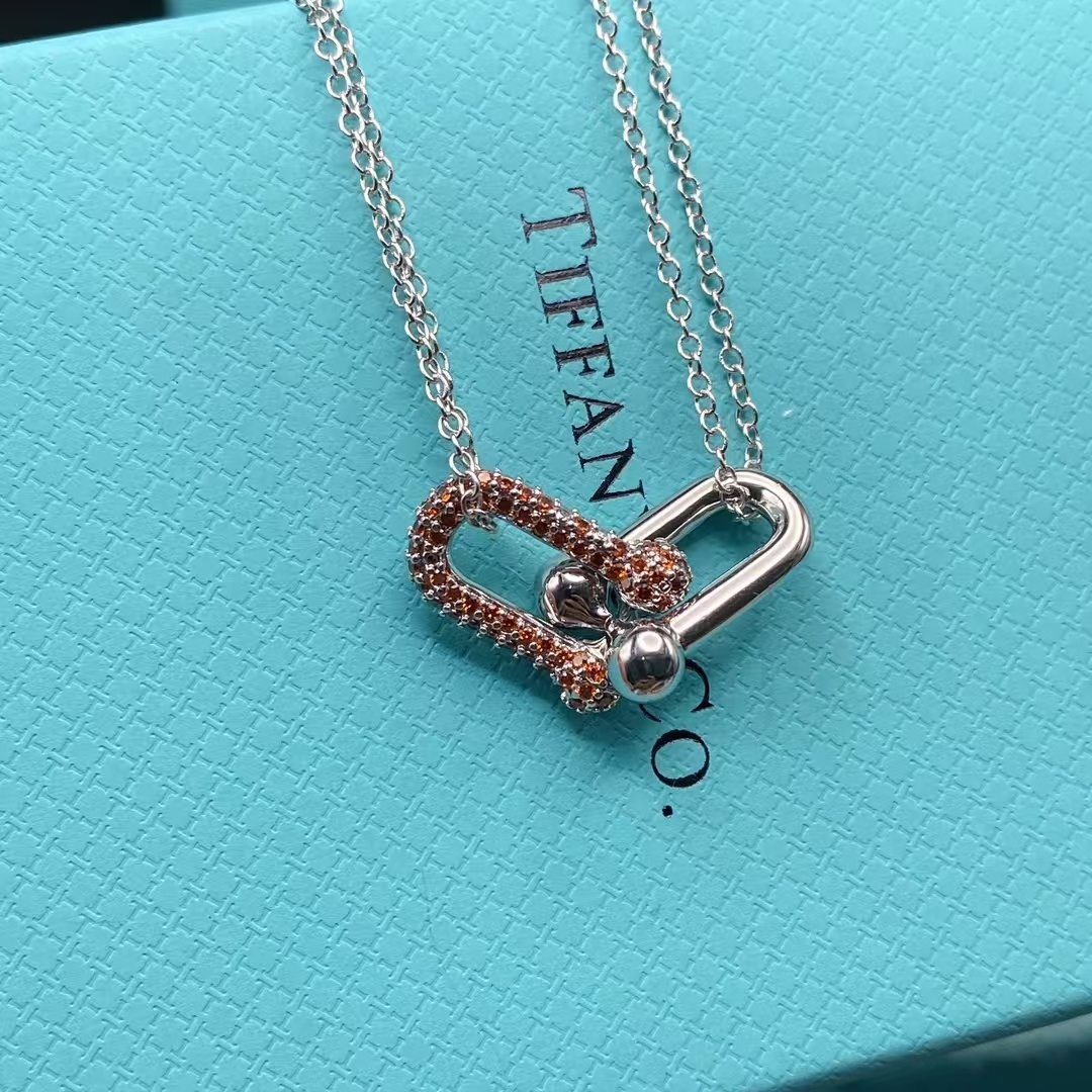 Buy replica Tiffany Large Double Link Pendant Necklace and replica jewelry from PICKS Jewelry