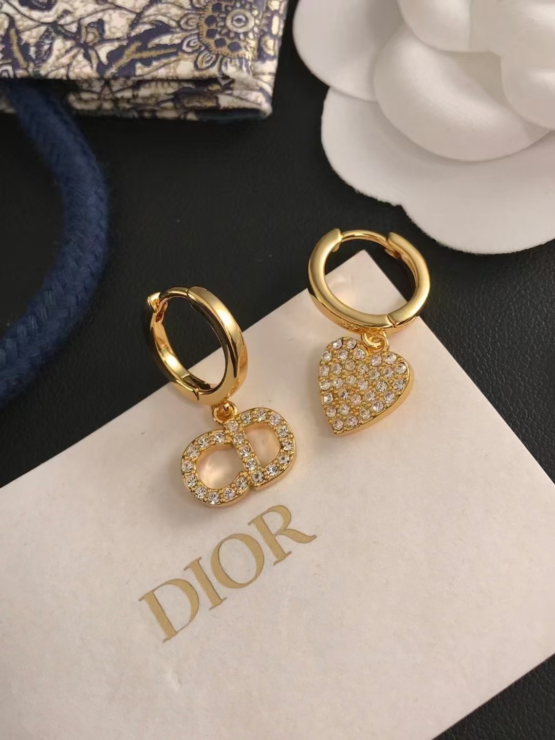 Buy replica Dior Asymmetric Heart CD Dangle Earrings and replica jewelry from PICKS Jewelry