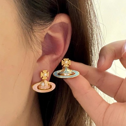 Buy replica Vivienne Westwood Enamel Candy Color Saturn Earrings and replica jewelry from PICKS Jewelry