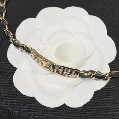 Buy replica Chanel Leather Cuban Chain Choker Necklace and replica jewelry from PICKS Jewelry