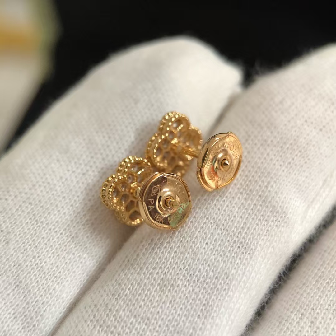 Buy replica Van Cleef & Arpels Full Diamond Vintage Alhambra Earrings and replica jewelry from PICKS Jewelry