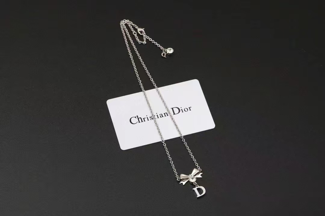 Buy replica Dior Bow Letter D Pendant Necklace and replica jewelry from PICKS Jewelry