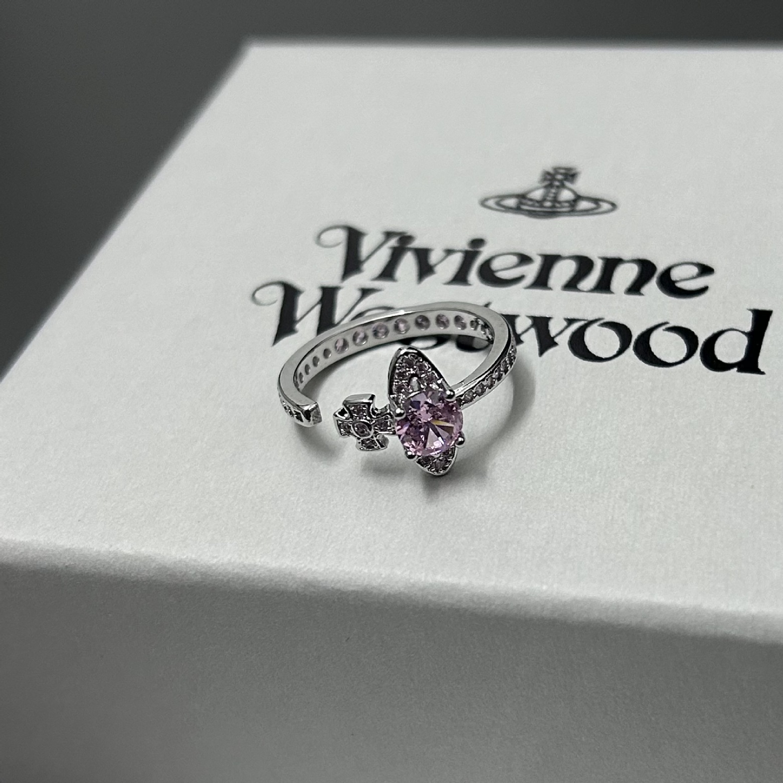 Buy replica Vivienne Westwood Adjustable Pink Purple Blue Daimond Ring and replica jewelry from PICKS Jewelry