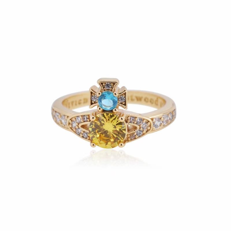 Buy replica Vivienne Westwood Colorful Diamond Saturn Ring and replica jewelry from PICKS Jewelry